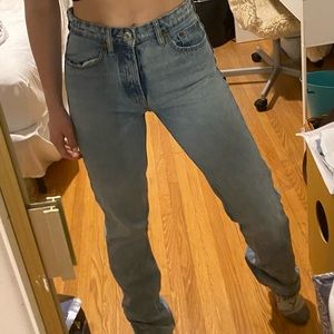 Zara mid/high rise light wash jeans